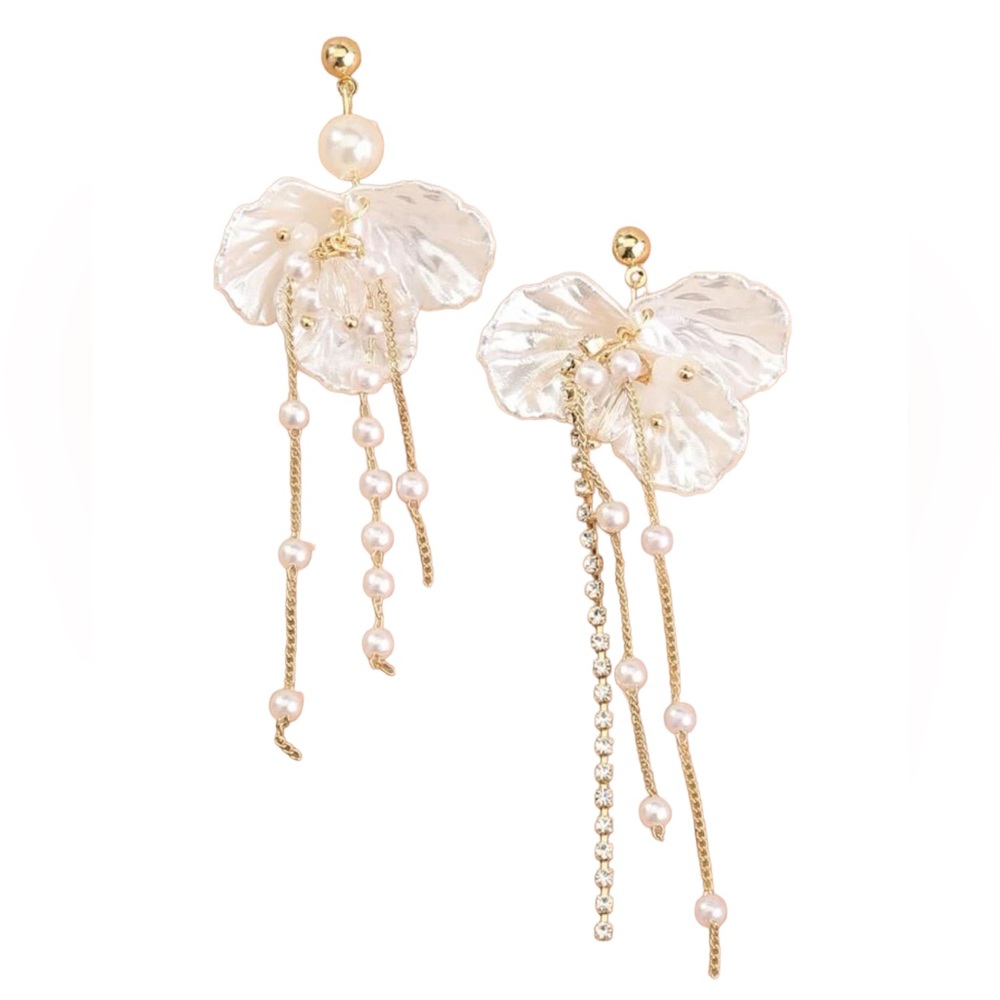 Boho flower drop earrings